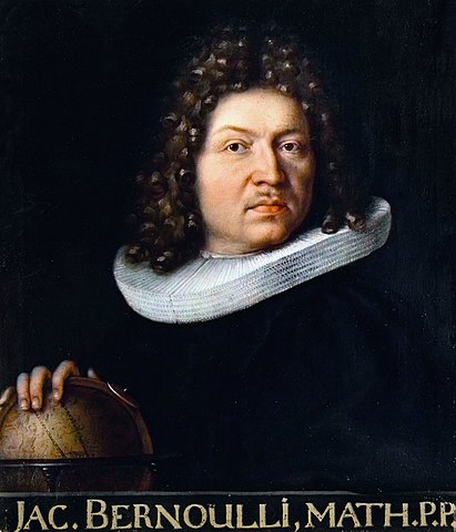 Якоб Бернулли (Портрет работы Никлауса Бернулли, 1687 / ВикипедиЯ. Авторство: Niklaus Bernoulli. Общественное достояние /